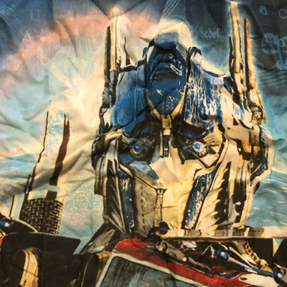 Transformers Print Kids Bedding Panel - Blue, Red, Yellow